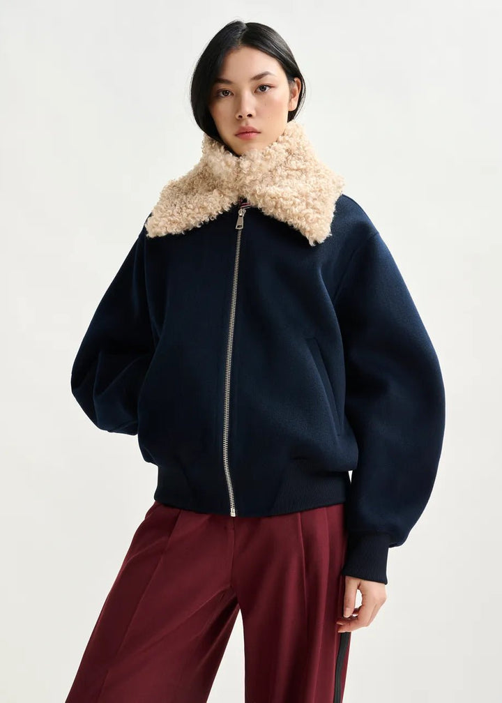 Essentiel Antwerp - Igame Faux Fur Collar in Light - Kalifornia Jean Bar