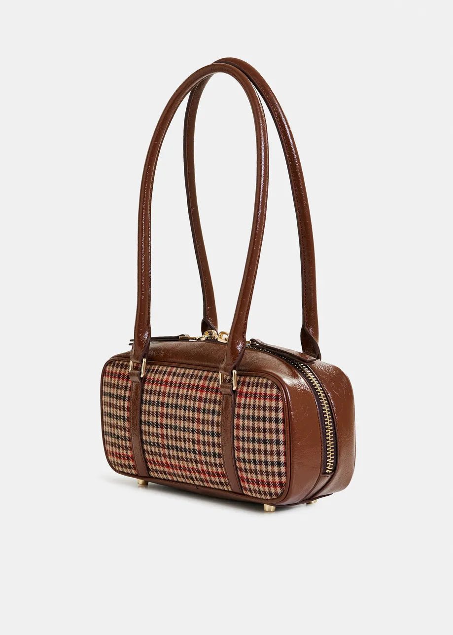 Essentiel Antwerp - Igor Bag w/ Checkwool Fabric Brown Beige - Kalifornia Jean Bar