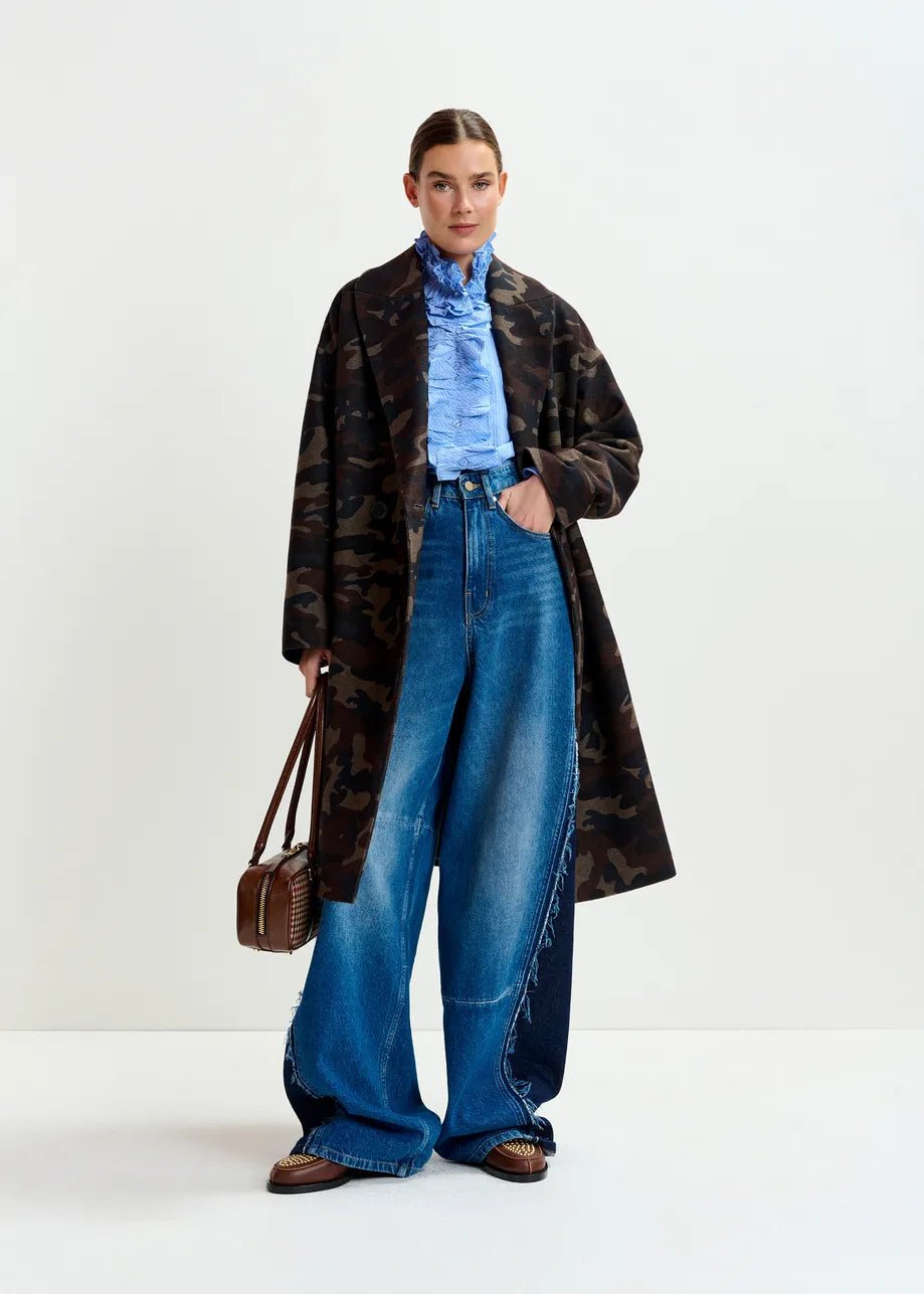 Essentiel Antwerp - Igor Bag w/ Checkwool Fabric Brown Beige - Kalifornia Jean Bar