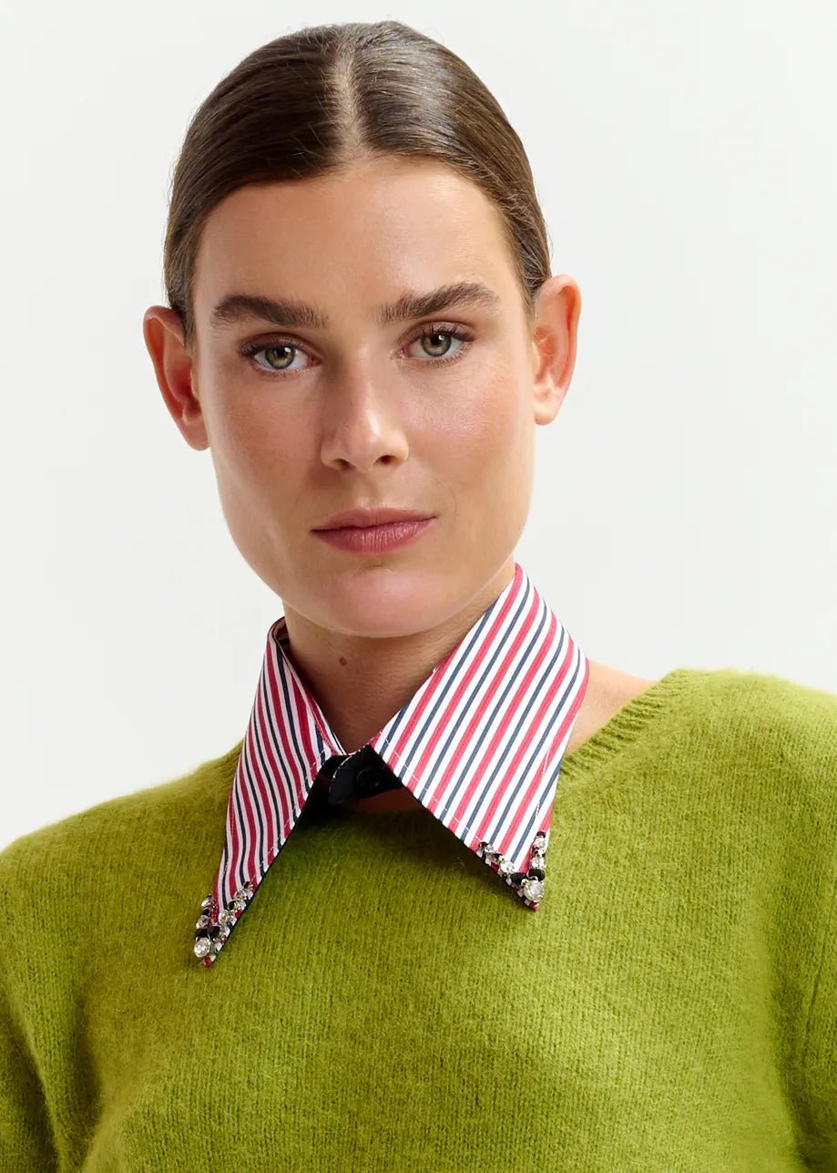 Essentiel Antwerp - Iplain Red Collar w/ Rhinestones - Kalifornia Jean Bar