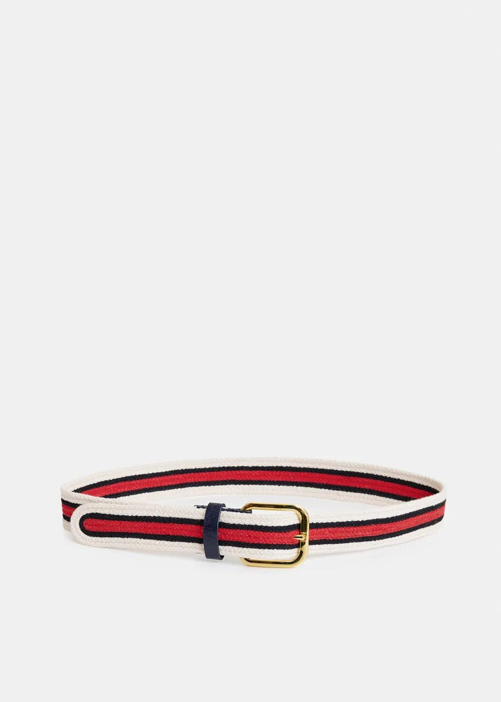 Essentiel Antwerp - Off - White Red Navy Striped Belt - Kalifornia Jean Bar