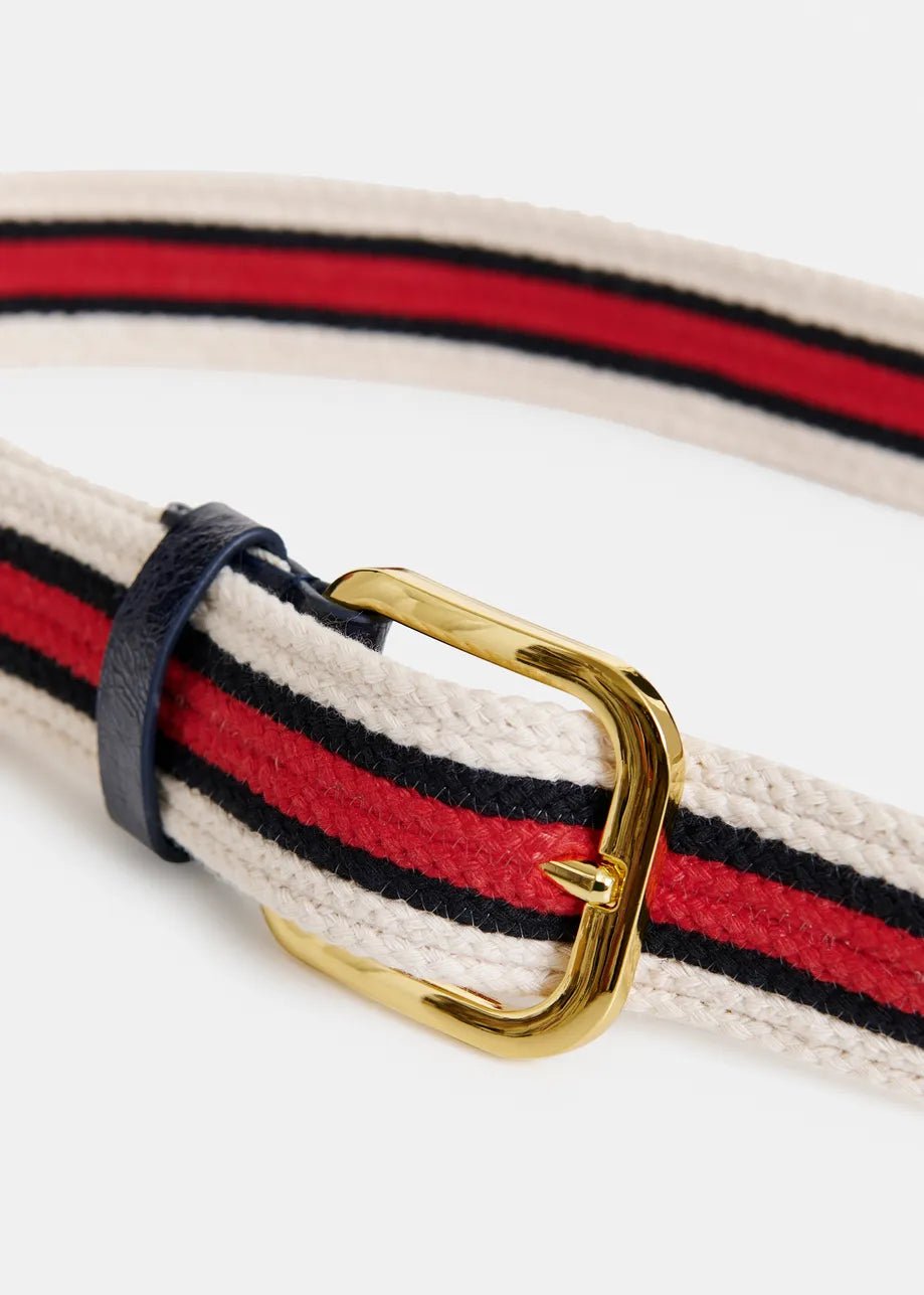 Essentiel Antwerp - Off - White Red Navy Striped Belt - Kalifornia Jean Bar