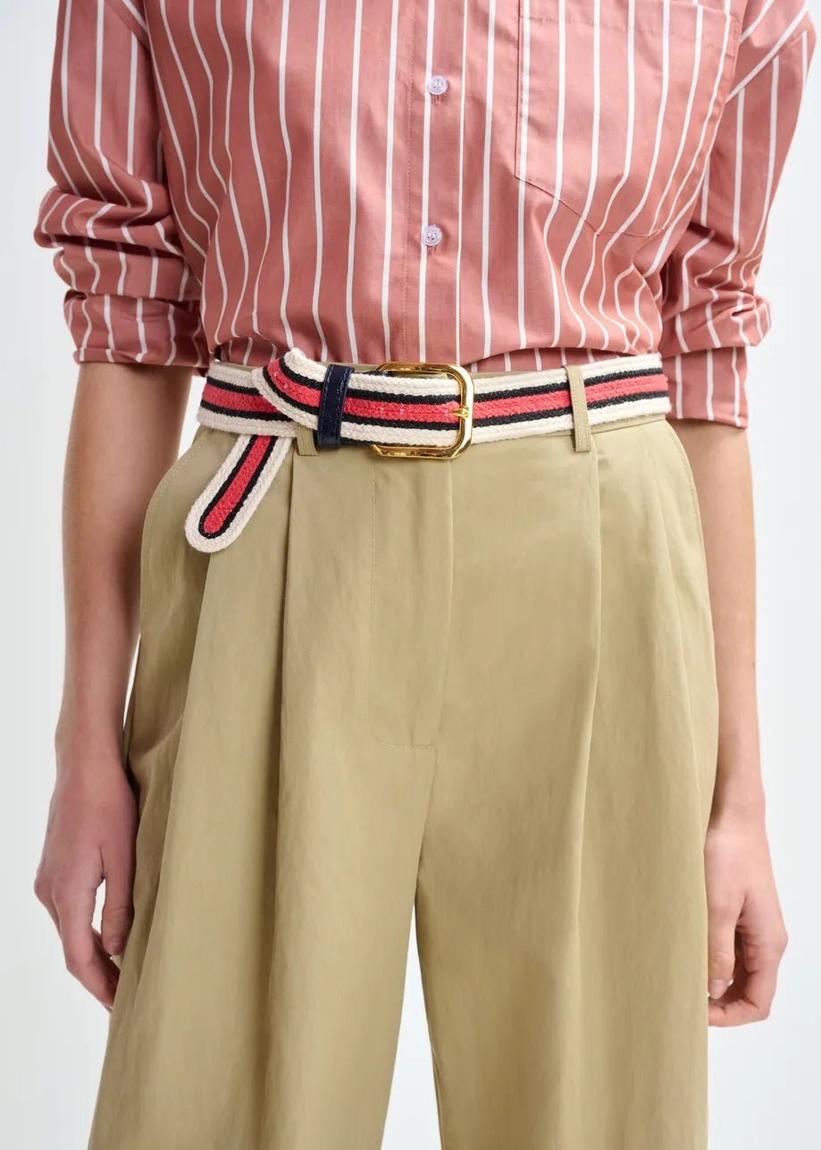 Essentiel Antwerp - Off - White Red Navy Striped Belt - Kalifornia Jean Bar
