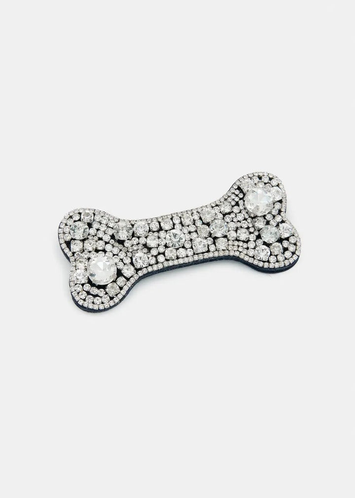 Essentiel Antwerp - Silver Rhinestone Bone Brooch - Kalifornia Jean Bar