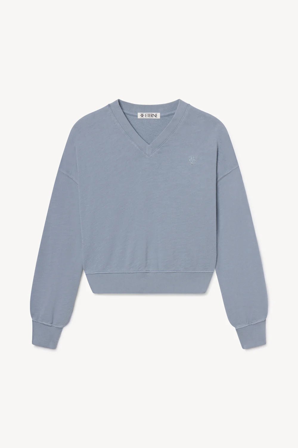 Éterne - Cropped V - Neck Sweatshirt Slate - Kalifornia Jean Bar