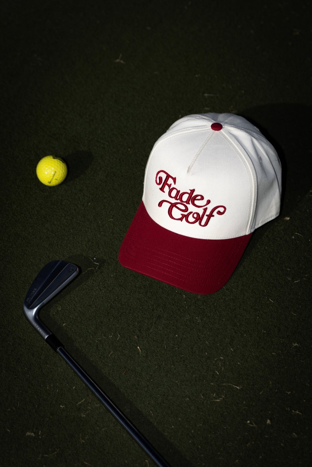 Fade Golf Co. - Classic Script Two - Tone Cap Cardinal/Cream - Kalifornia Jean Bar