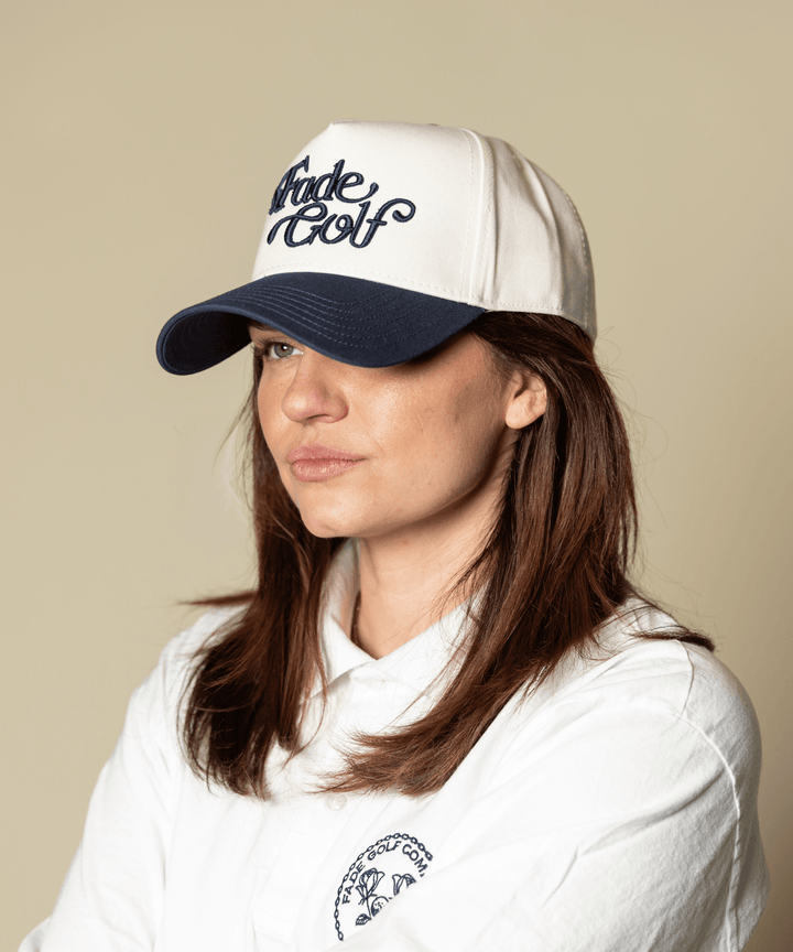 Fade Golf Co. - Classic Script Two - Tone Cap Navy/Cream - Kalifornia Jean Bar
