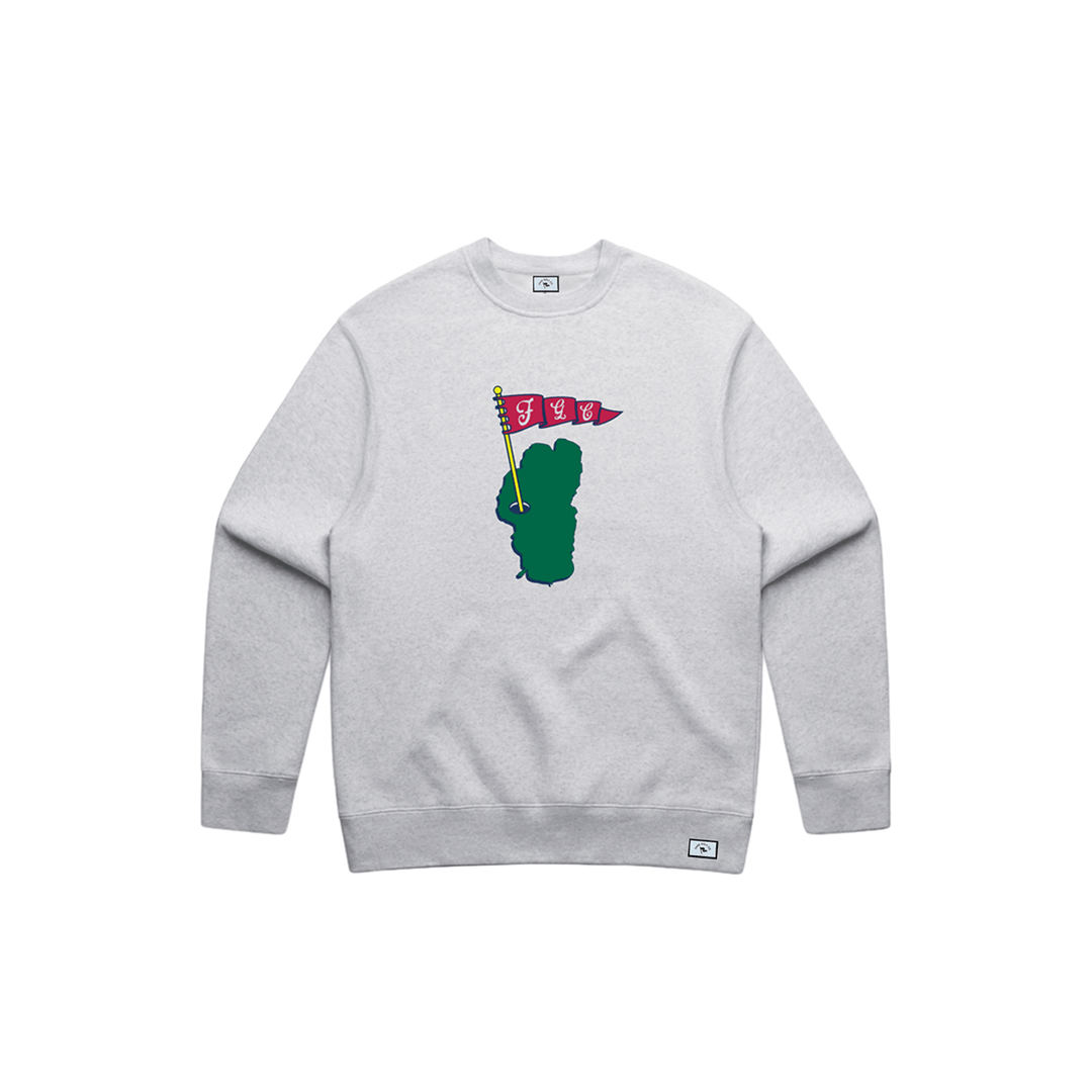 Fade Golf Co - Lake Tahoe Country Club Crewneck in Athletic Heather - Kalifornia Jean Bar