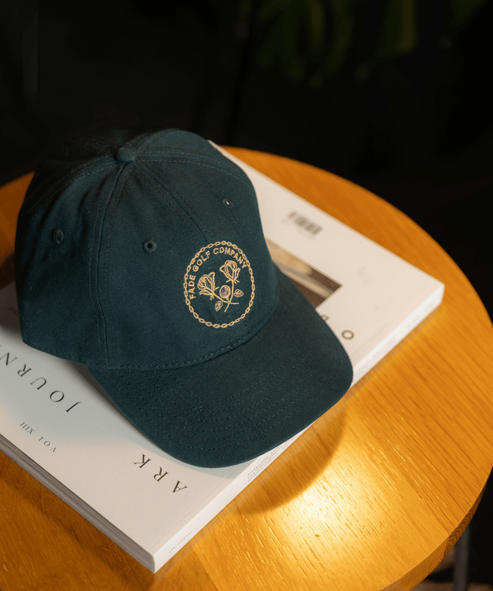 Fade Golf Co. - Links Crest Dad Hat in Emerald Canvas - Kalifornia Jean Bar
