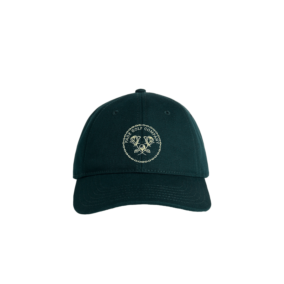 Fade Golf Co. - Links Crest Dad Hat in Emerald Canvas - Kalifornia Jean Bar