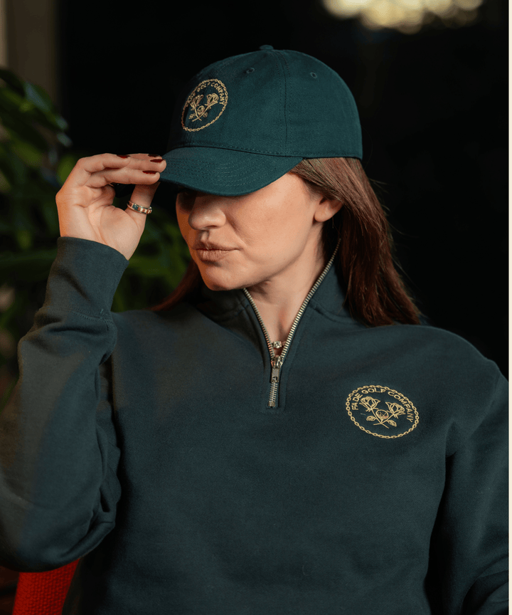 Fade Golf Co. - Links Crest Dad Hat in Emerald Canvas - Kalifornia Jean Bar