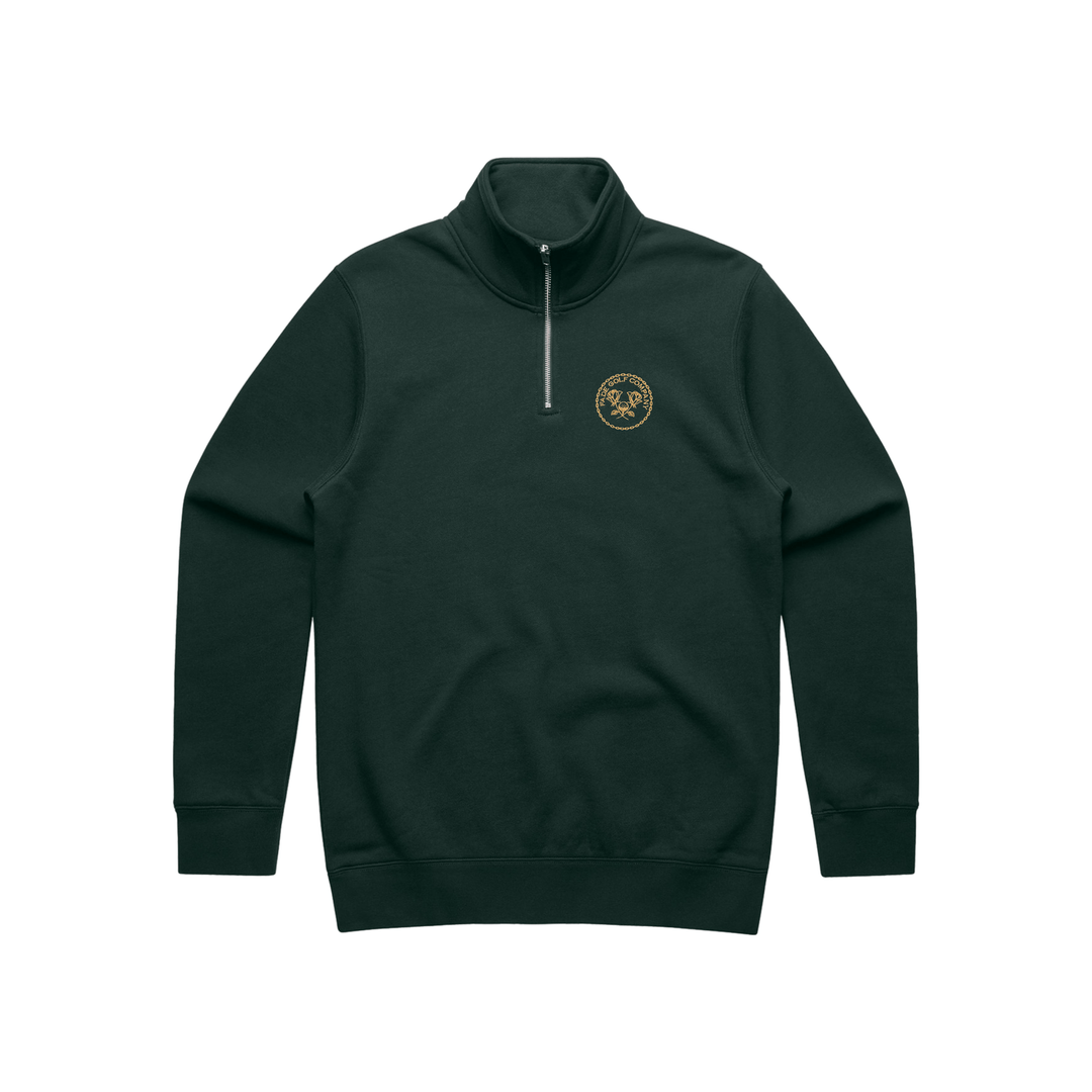 Fade Golf Co. - Links Crest Quarter Zip in Emerald - Kalifornia Jean Bar