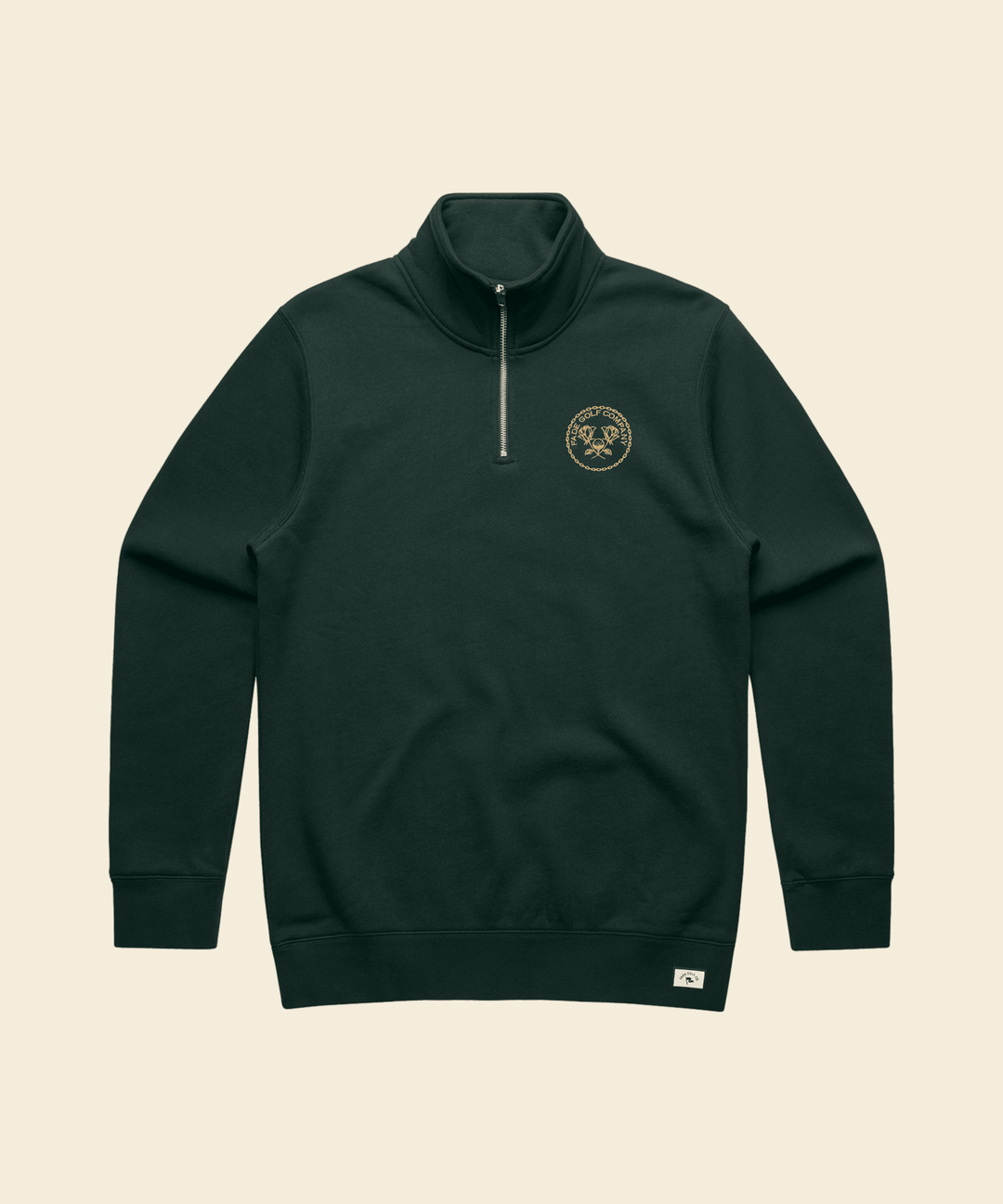 Fade Golf Co. - Links Crest Quarter Zip in Pine Green - Kalifornia Jean Bar
