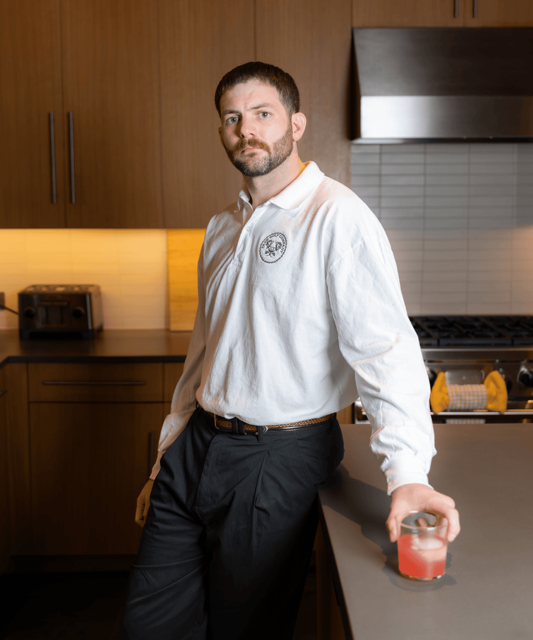 Fade Golf Co. - Links Crest Vintage White Long Sleeve Polo - Kalifornia Jean Bar