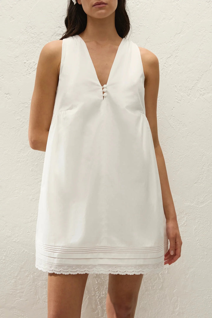 Faithfull the Brand - Dion Mini Dress Fiore White Lace - Kalifornia Jean Bar