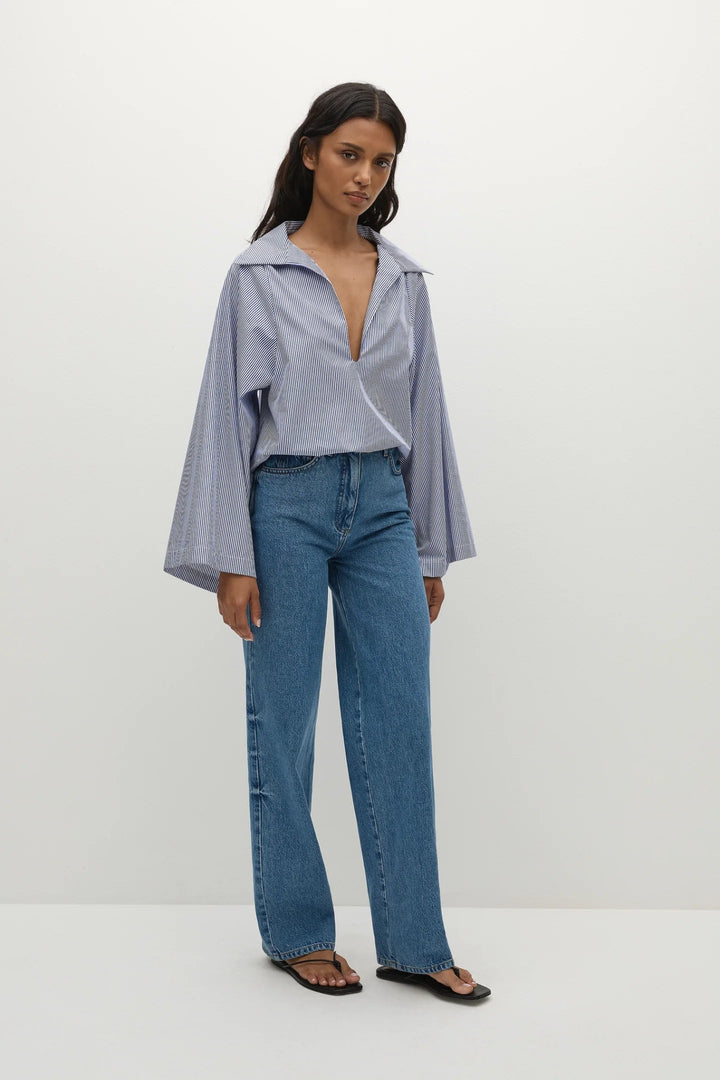 Faithfull The Brand - Helle Stripe Vintage Navy Gaia Top - Kalifornia Jean Bar