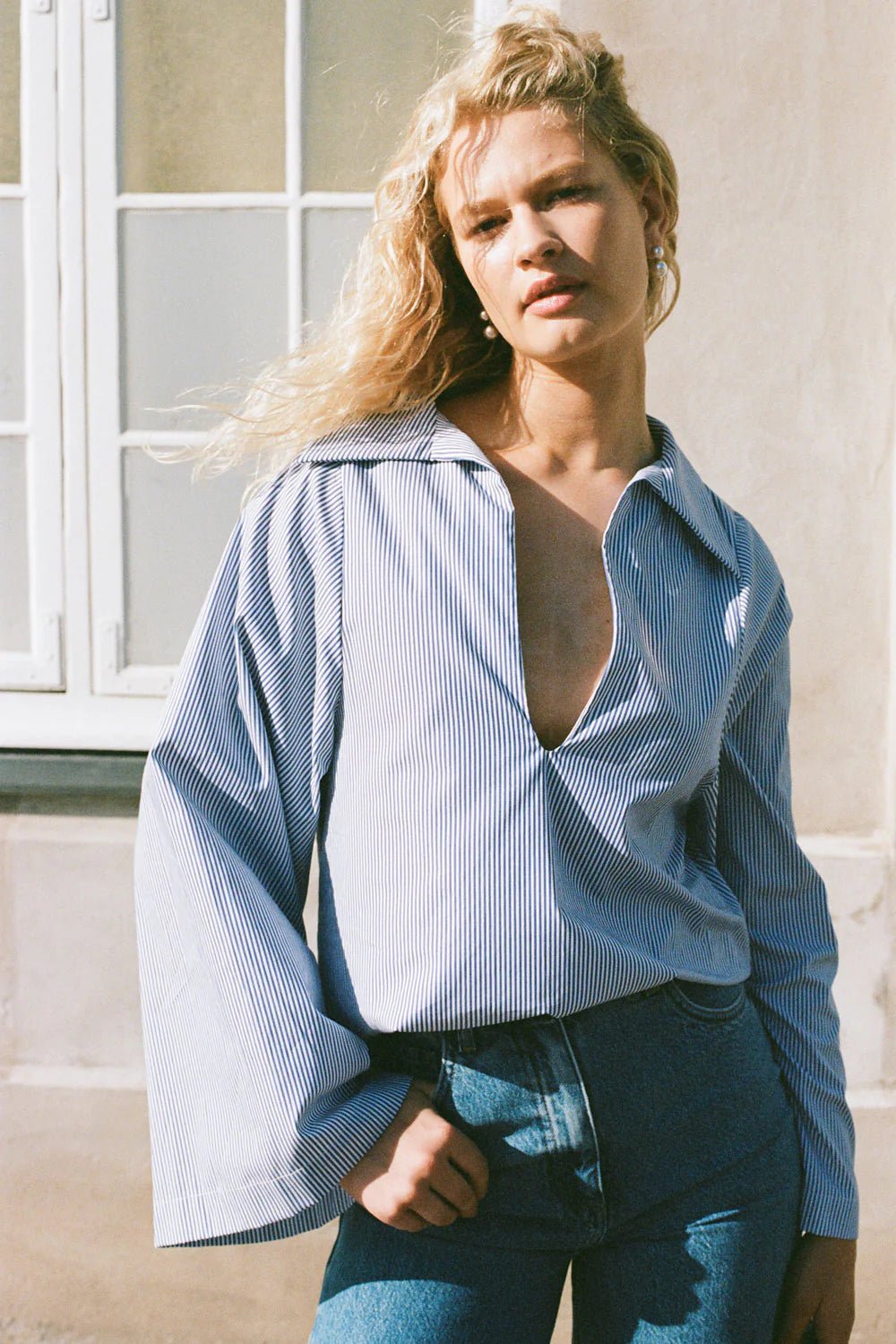 Faithfull The Brand - Helle Stripe Vintage Navy Gaia Top - Kalifornia Jean Bar