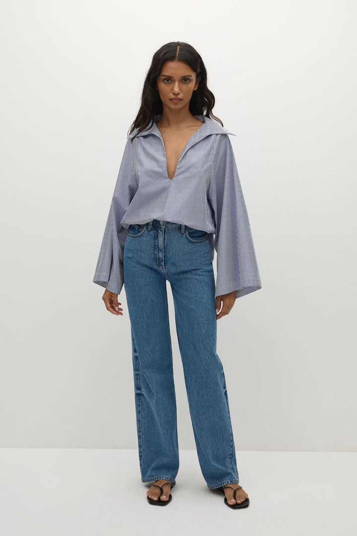Faithfull The Brand - Helle Stripe Vintage Navy Gaia Top - Kalifornia Jean Bar