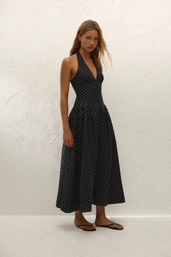 Faithfull The Brand - La Cala Midi Dress Lola Polka Dot - Kalifornia Jean Bar