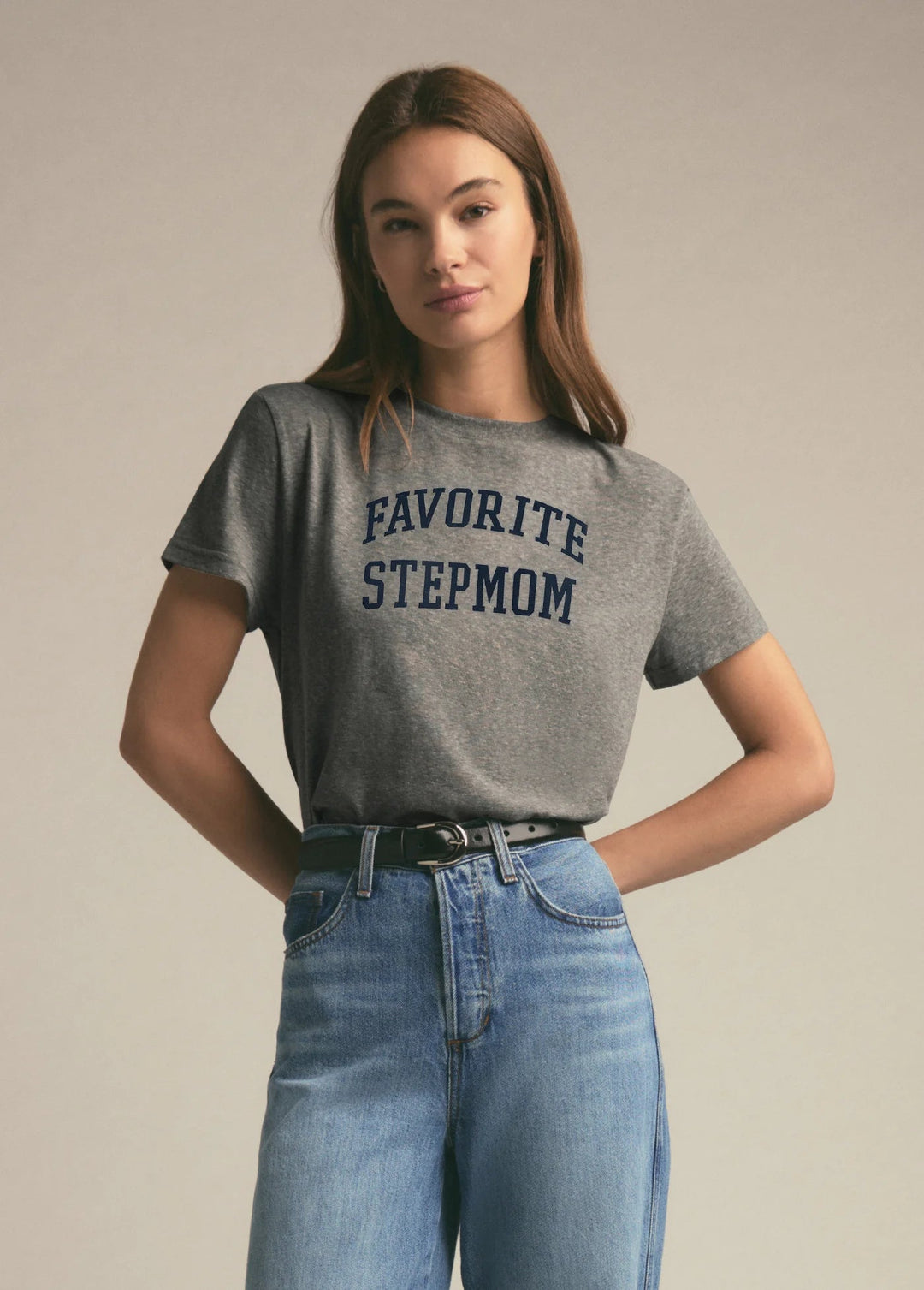 Favorite Daughter - Favorite Stepmom Tee in Heather Grey - Kalifornia Jean Bar
