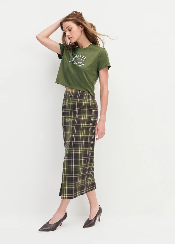 Favorite Daughter - Smoketree/Gardenia Collegiate Cropped Tee - Kalifornia Jean Bar