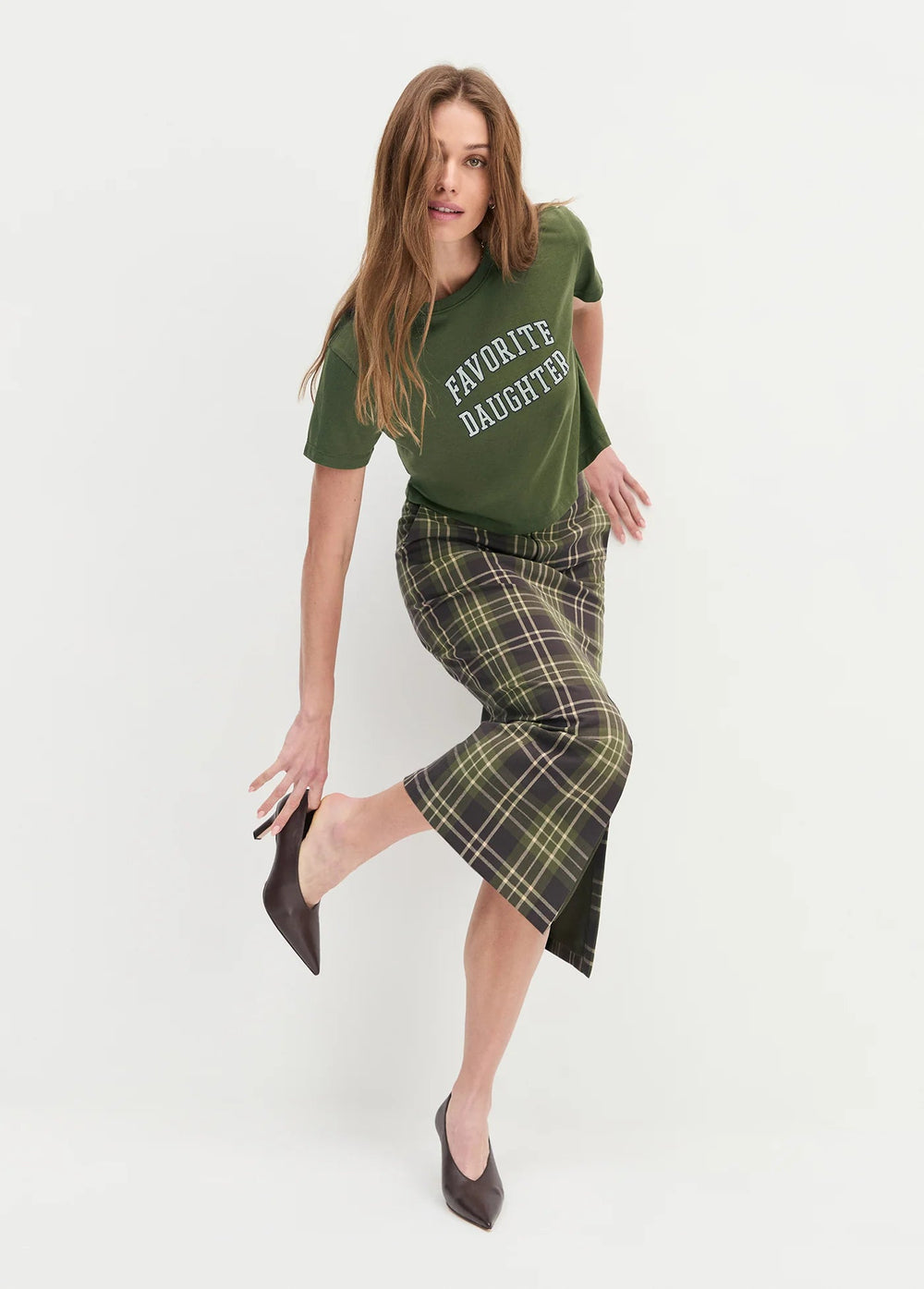 Favorite Daughter - Smoketree/Gardenia Collegiate Cropped Tee - Kalifornia Jean Bar