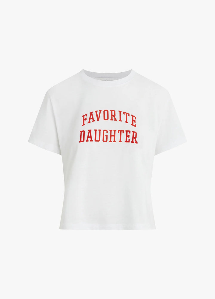 Favorite Daughter - White Rouge Cropped Collegiate Tee - Kalifornia Jean Bar Favorite Daughter - White Rouge Cropped Collegiate Tee