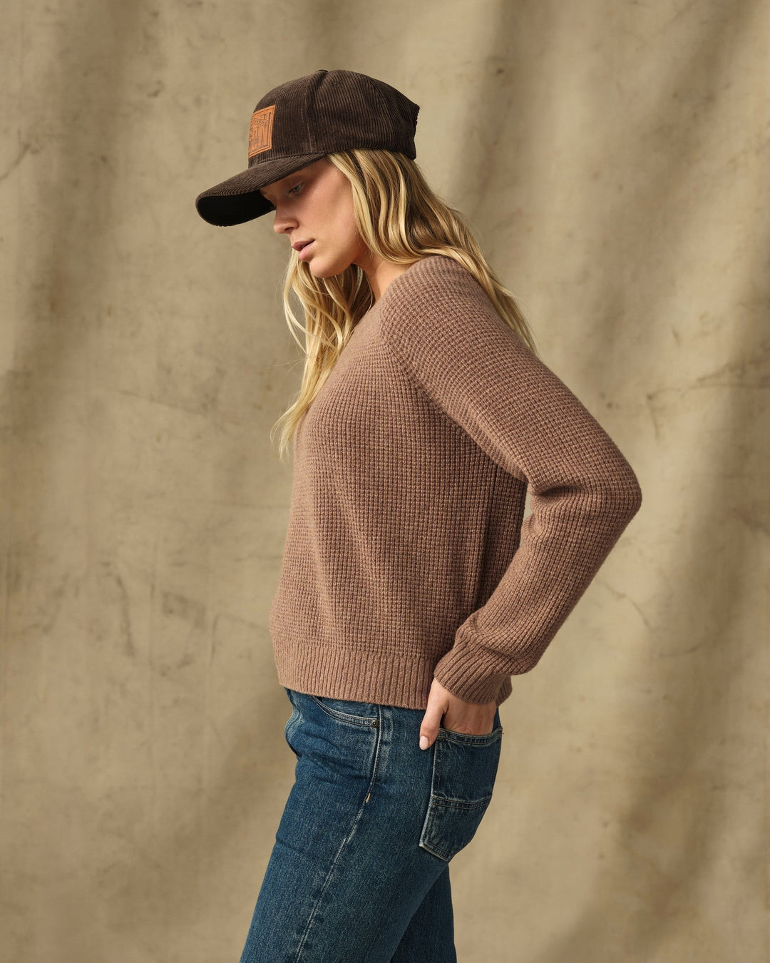 Filson - Women's Waffle Knit Merino Sweater in Brown Heather - Kalifornia Jean Bar