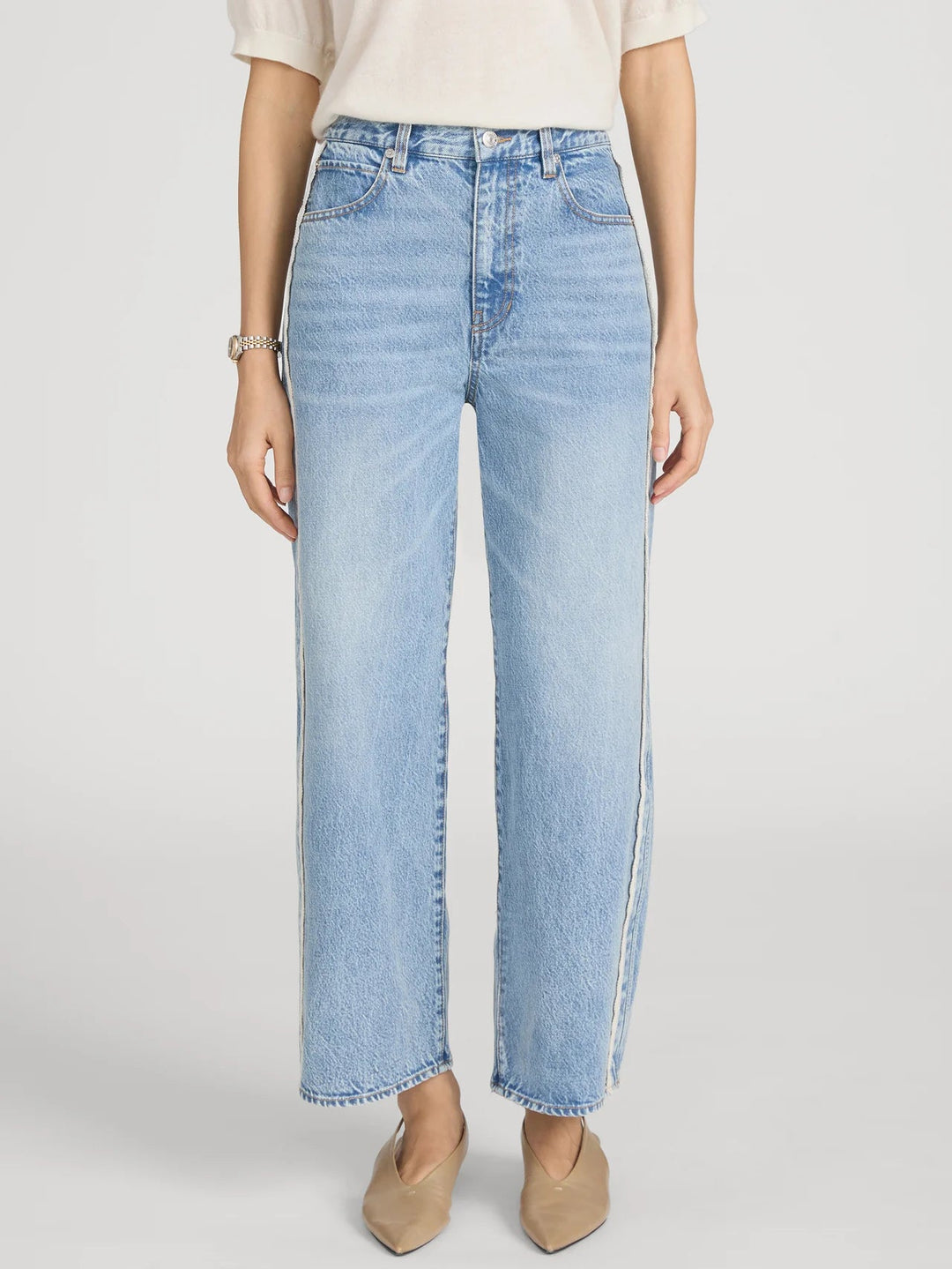 Frame - Crochet Bow Crop Jean in Aura - Kalifornia Jean Bar