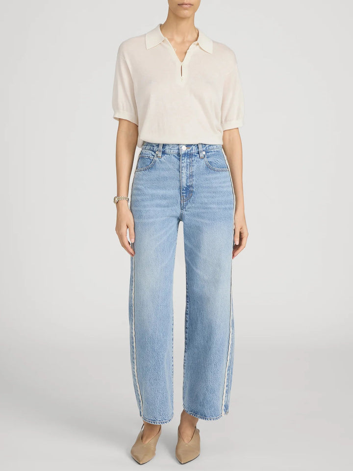 Frame - Crochet Bow Crop Jean in Aura - Kalifornia Jean Bar