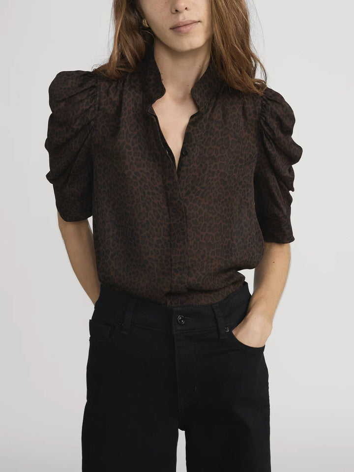 Frame - Leopard Gillian Top - Kalifornia Jean Bar