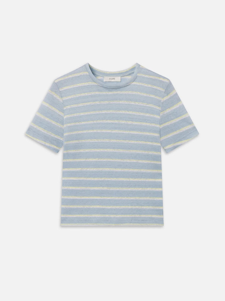 Frame - Linen Baby Tee Chambray Blue Multi - Kalifornia Jean Bar