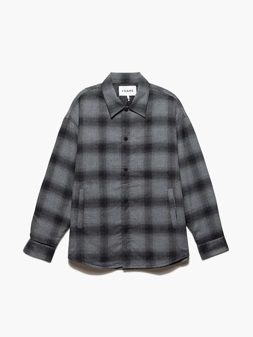 Frame - Men’s LW Padded Plaid Overshirt Black/Grey Plaid - Kalifornia Jean BarFrame - Men’s LW Padded Plaid Overshirt Black/Grey Plaid