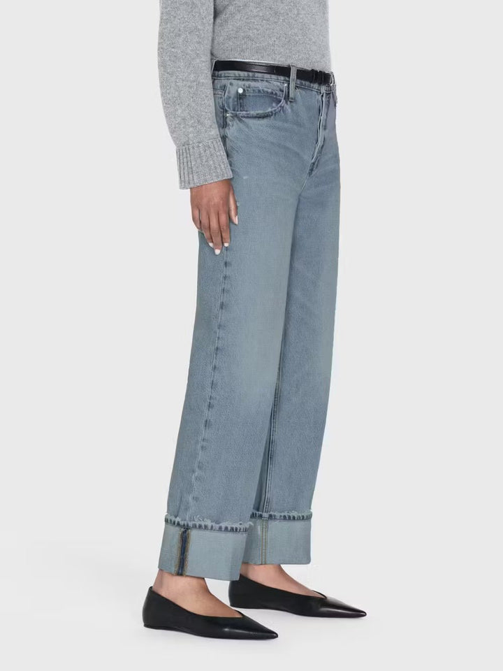 Frame - Ziggy Slouchy Straight Wide Cuff Jean - Kalifornia Jean BarFrame - Ziggy Slouchy Straight Wide Cuff Jean