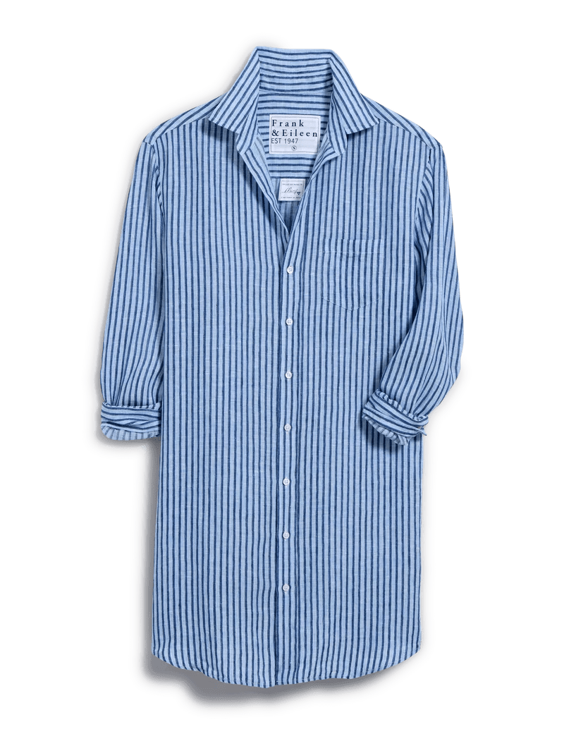 Frank & Eileen - Blue Navy Textured Stripe Mary Shirtdress - Kalifornia Jean Bar