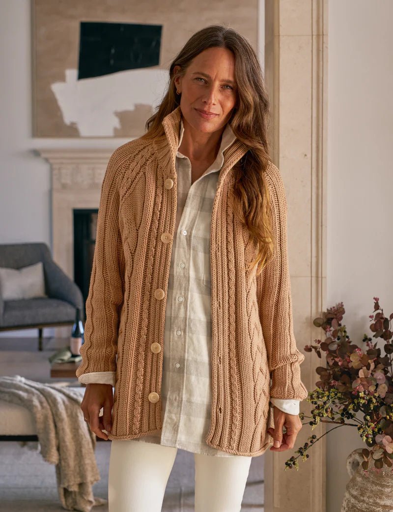 Frank & Eileen - Camel Cotswolds Cardigan - Kalifornia Jean Bar