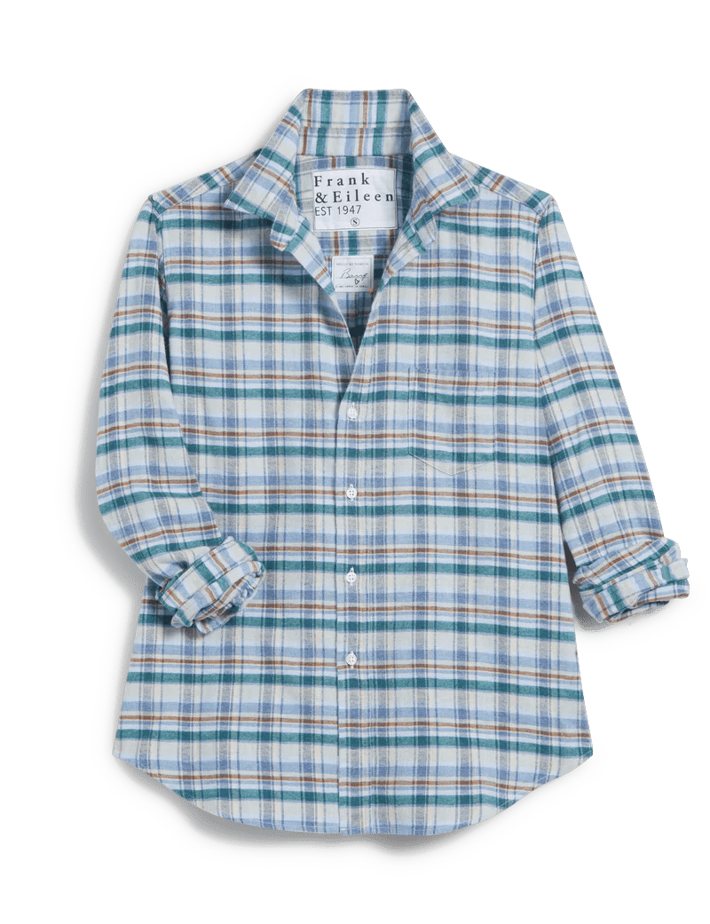 Frank & Eileen - Cream & Blue Plaid Barry Italian Flannel - Kalifornia Jean Bar