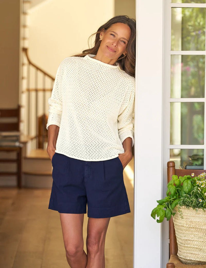 Frank & Eileen - Ivory Monterey Pointelle Sweater - Kalifornia Jean Bar
