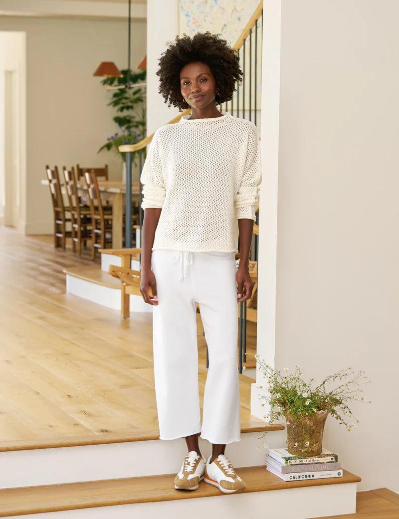 Frank & Eileen - Ivory Monterey Pointelle Sweater - Kalifornia Jean Bar