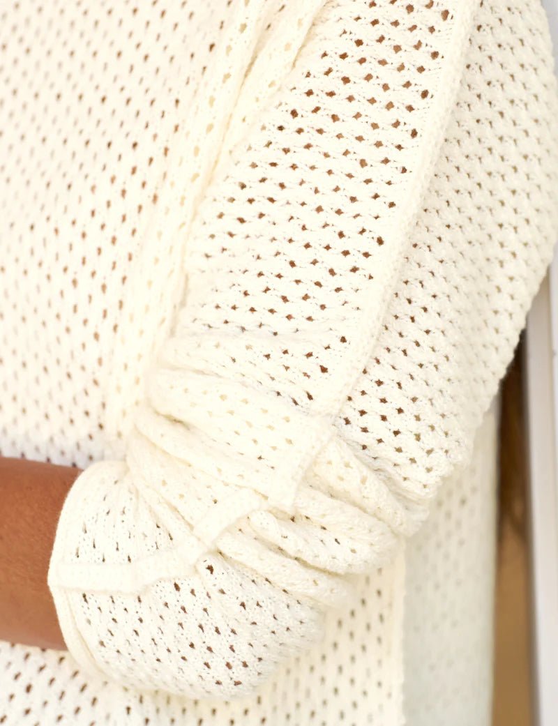 Frank & Eileen - Ivory Monterey Pointelle Sweater - Kalifornia Jean Bar