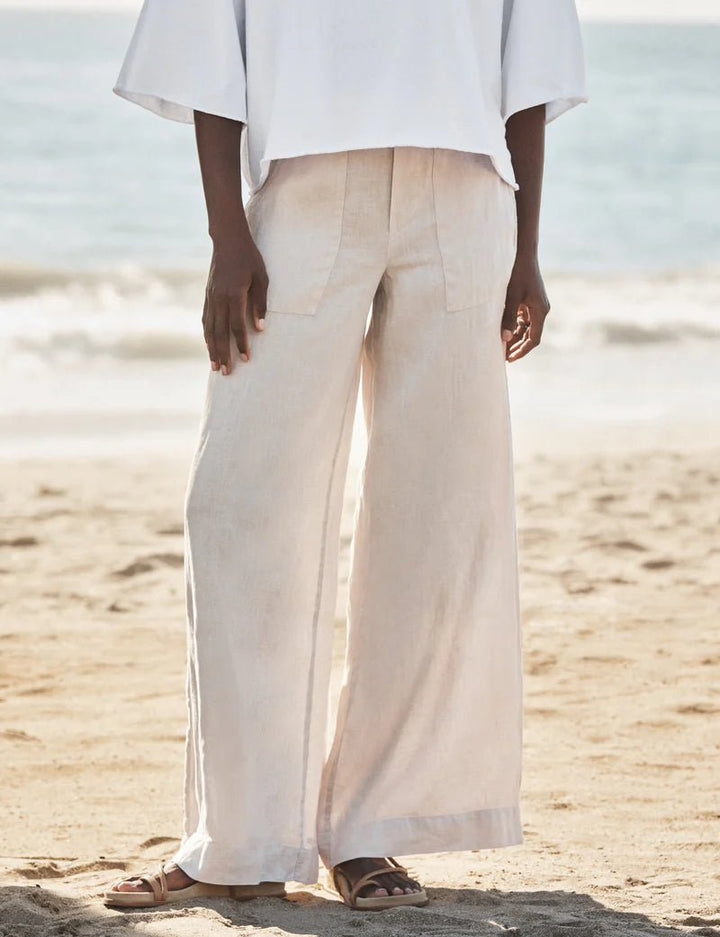 Frank & Eileen - Madeline Linen Pant in Sand - Kalifornia Jean Bar