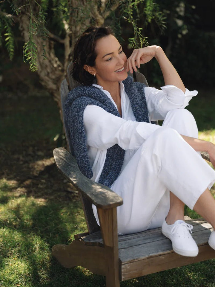 Frank & Eileen - Montecito Cardigan Blueberry - Kalifornia Jean Bar