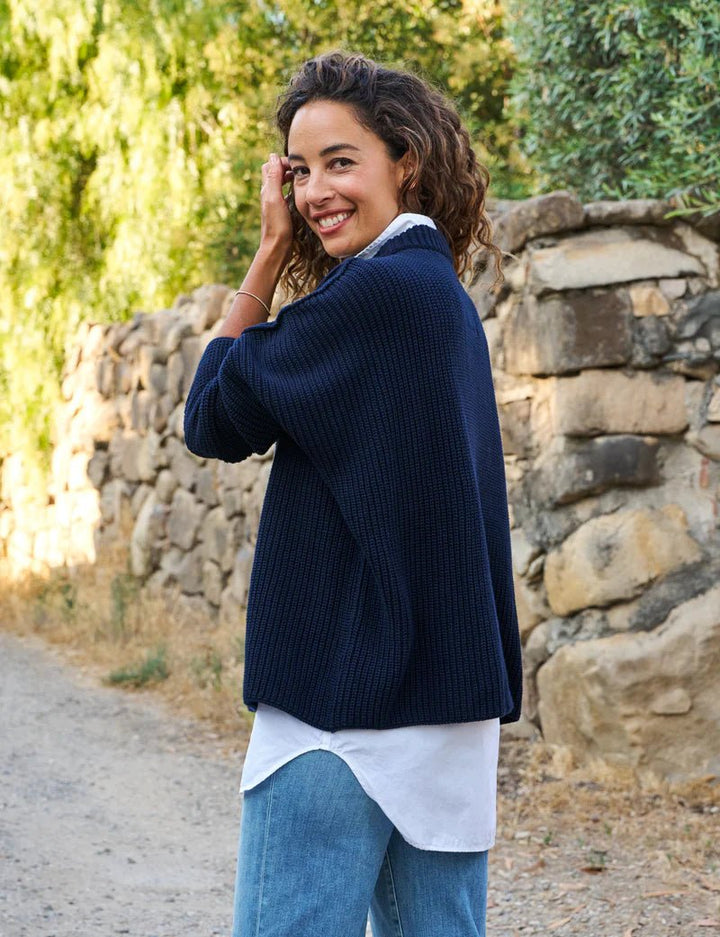 Frank & Eileen - Montecito Sweater in Marine - Kalifornia Jean Bar