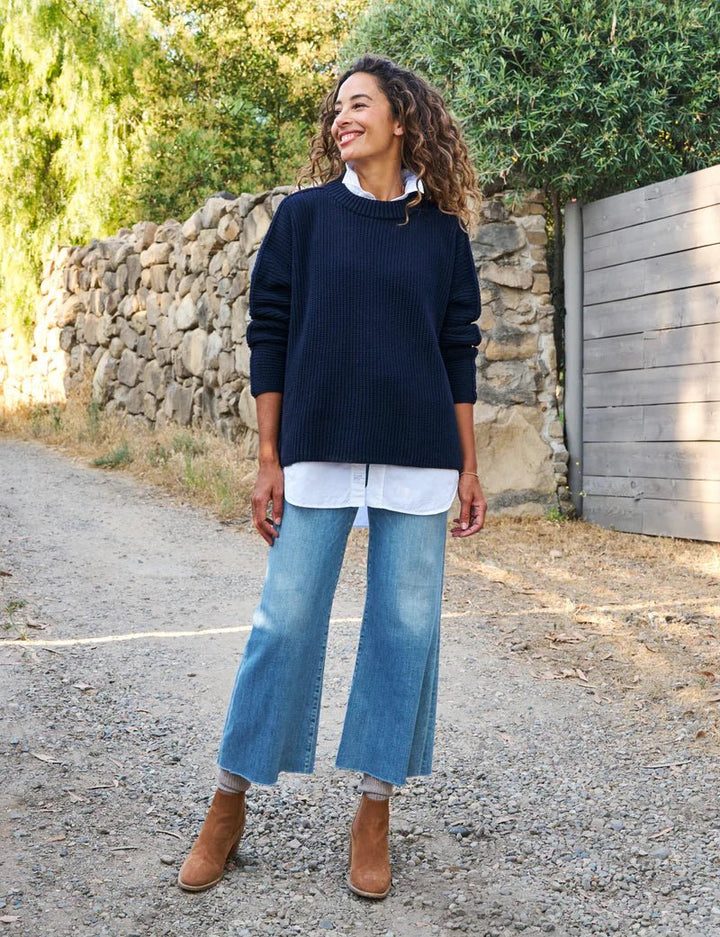 Frank & Eileen - Montecito Sweater in Marine - Kalifornia Jean Bar