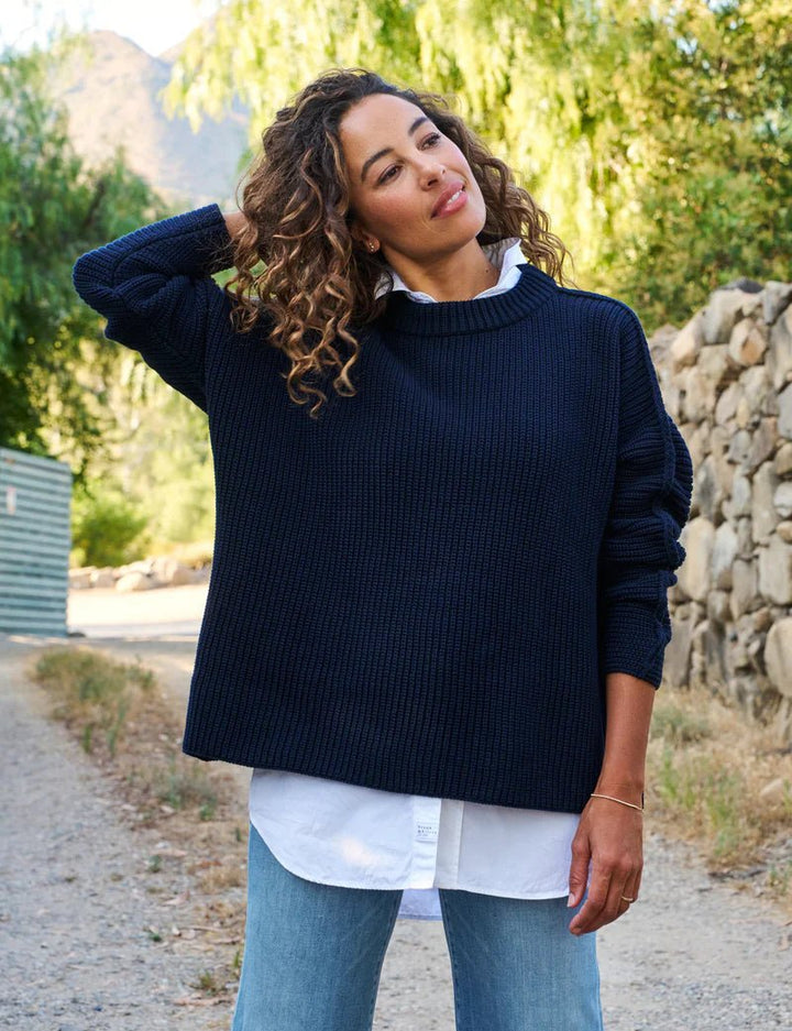 Frank & Eileen - Montecito Sweater in Marine - Kalifornia Jean Bar