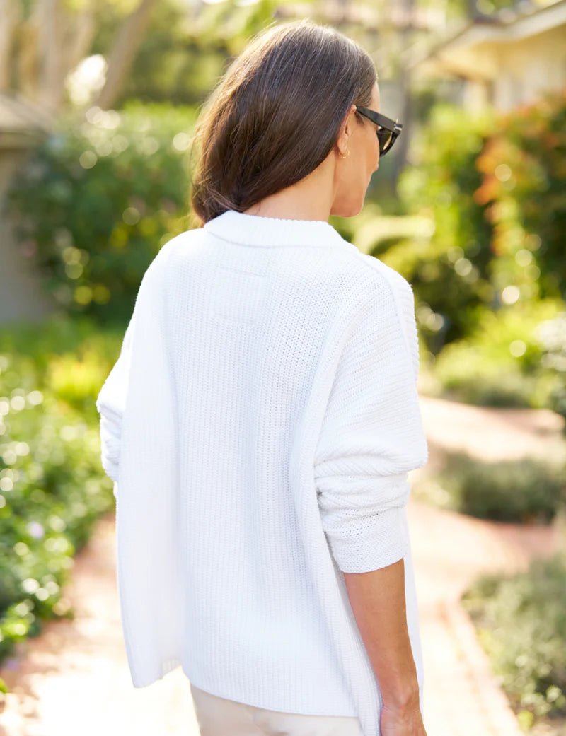 Frank & Eileen - Montecito Sweater in White - Kalifornia Jean Bar