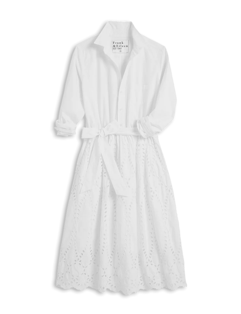 Frank & Eileen - White Grace Eyelet Dress - Kalifornia Jean Bar