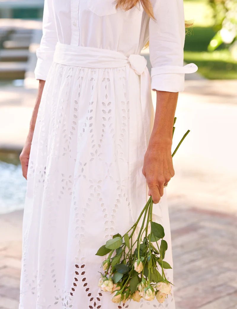 Frank & Eileen - White Grace Eyelet Dress - Kalifornia Jean Bar