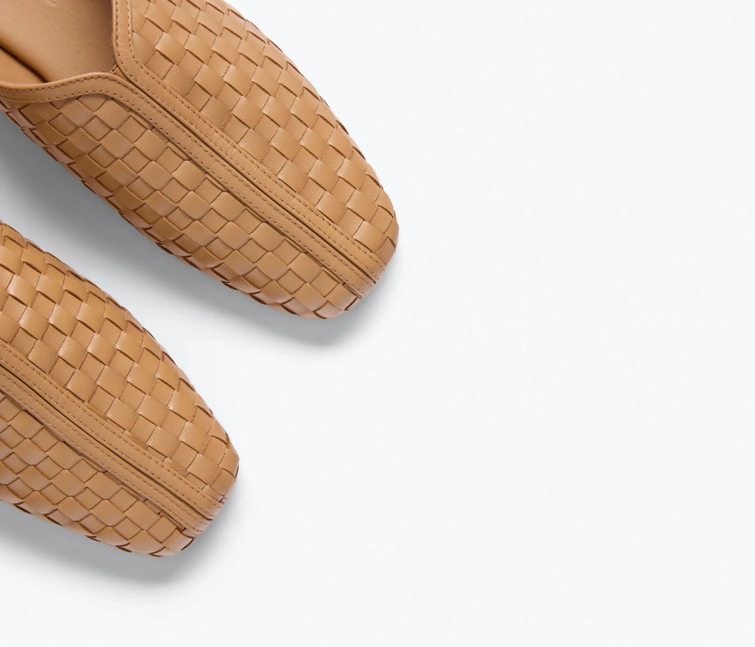 Freda Salvador - Saanvi Cognac Woven Slide - Kalifornia Jean Bar