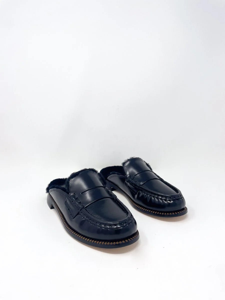 Freda Salvador - Temi Loafer Black Calf Shirling - Kalifornia Jean Bar
